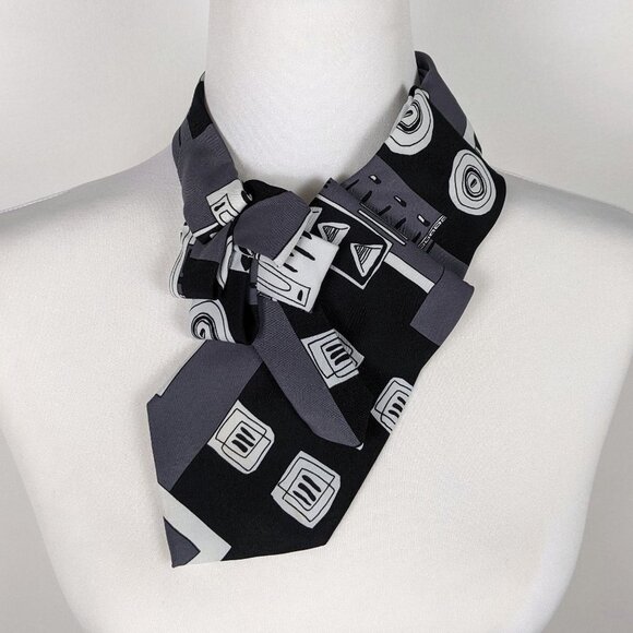 Ogsplosh Black White And Grey Women's Ascot Scarf BNWT - Picture 6 of 7